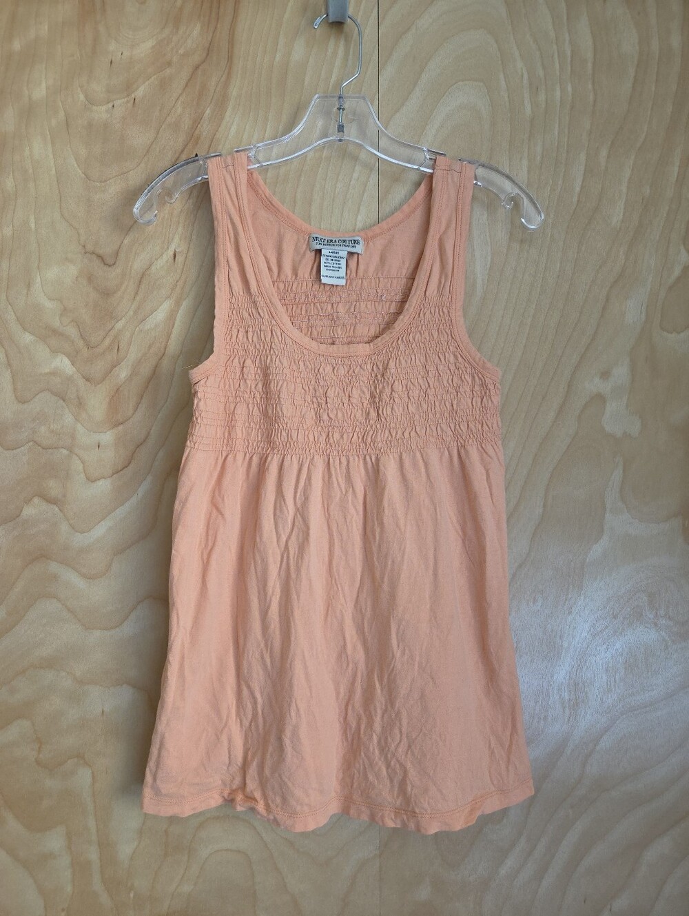 Next era Couture Smocked Coral Tank Top 200% Cotton
